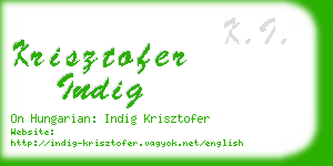 krisztofer indig business card